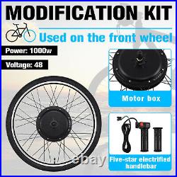 1000W 48V 26 Electric Bicycle Motor Conversion Kit Front Wheel Bike Cycling Hub