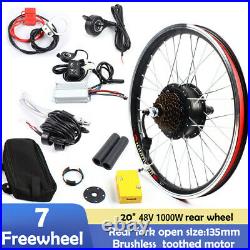 1000W 48V Electric Bicycle E-Bike 20 Rear Wheel Hub Motor E-Bike Conversion Kit