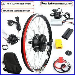 1000W 48V Electric Bicycle E-Bike 20 Rear Wheel Hub Motor E-Bike Conversion Kit