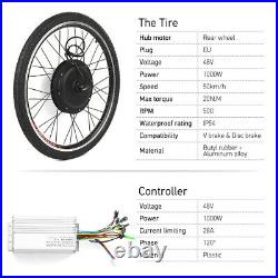 1000W 48V Electric Bicycle E-Bike Rear Wheel Conversion Kit Motor Hub Set L7W4