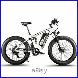 1000W Fat Tire eBike Hydraulic Brakes Electricity Mountain Bike XF800 White