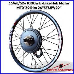 1000w Ebike Hub Motor 26in/27.5in/29in Electric Bike MTB Stealth Bomber MTX Rim