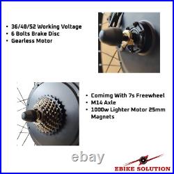 1000w Ebike Hub Motor 26in/27.5in/29in Electric Bike MTB Stealth Bomber MTX Rim