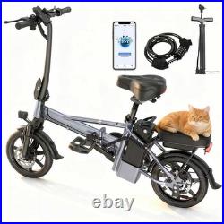 14Inch Ebike Folding Electric Bike Bicycle for Adults 48V 10.4AH 15MPH 28Miles