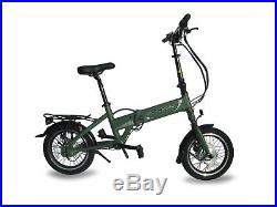 16 Folding Electric Bike 36V 6.6Ah battery 250W motor Matt Green Shaft Drive