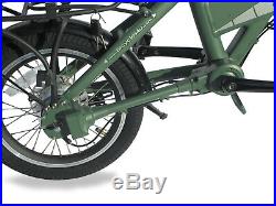 16 Folding Electric Bike 36V 6.6Ah battery 250W motor Matt Green Shaft Drive