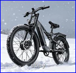 2000VV Dual Motor 26 Fat Tyre Electric Mountain Bike 48V 17.5Ah E-Bike UK Stock