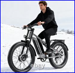 2000VV Dual Motor 26 Fat Tyre Electric Mountain Bike 48V 17.5Ah E-Bike UK Stock