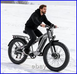 2000VV Dual Motor 26 Fat Tyre Electric Mountain Bike 48V 17.5Ah E-Bike UK Stock