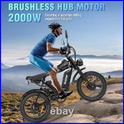 2000 Dual Motor 52V 40AH Electric Bicycle 20 inch Fat Tire Mountain E-Motobike