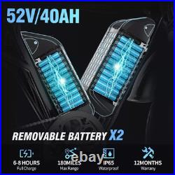 2000 Dual Motor 52V 40AH Electric Bicycle 20 inch Fat Tire Mountain E-Motobike