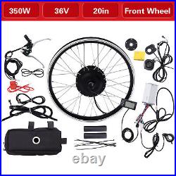 20 36V Front Wheel Electric Bicycle Motor Conversion Kit 350W Snow Bike Hub LCD