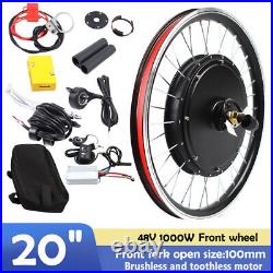 20'' 48V 1000W E-Bike Front Wheel Conversion Kit Electric Bicycle Hub Motor Set