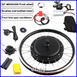 20 DIY Electric Bicycle E-bike Front Wheel Conversion Kit 48V 1000W Motor Hub