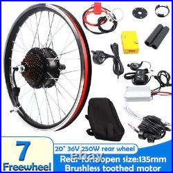 20 Electric Bicycle Motor Rear Wheel Conversion Kit 36V 250W E-Bike Wheel Hub