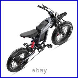 20'' Electric Motorbike 60V 30Ah E-BIke Hydraulic Brakes Off-Road Mountain Bike