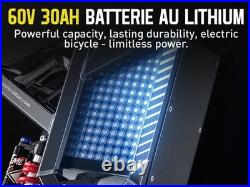 20'' Electric Motorbike 60V 30Ah E-BIke Hydraulic Brakes Off-Road Mountain Bike