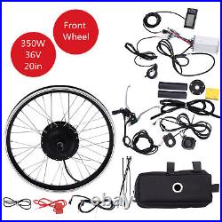 20 Inch Front Wheel Electric Bicycle Motor Hub Conversion LCD Kit 36V 350W