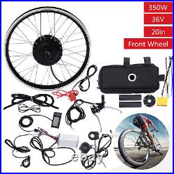 20 Inch Front Wheel Electric Bicycle Motor Hub Conversion LCD Kit 36V 350W