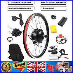 20'' inch 36V 250W Electric Bicycle E bike Rear Wheel Hub Motor Conversion Kit