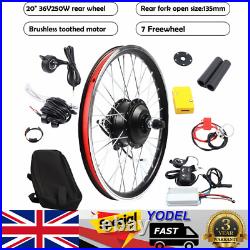 20 inch E-Bike Conversion Kit 36V 250W LED Electric Bicycle Rear Wheel Motor Hub