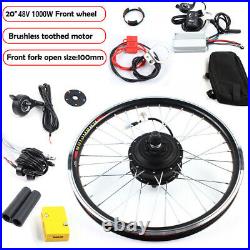20 inch E-Bike Electric Bicycle Front Wheel & Conversion Kit 48V 1000W Motor LED