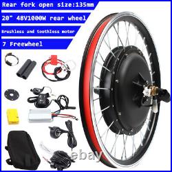 20 inch Rear Wheel Electric Bicycle Motor 48V 1000W E-Bike Hub Conversion Kit
