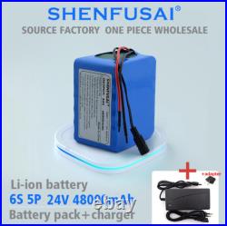 24v 6s5p 48Ah Li-lon battery for electric bicycle motor built-in BMS and charger