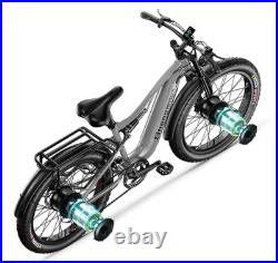26Fat Tire Electric Bike 48V 17.5Ah Dual Motor Mountain E-Bike Hydraulic Brakes