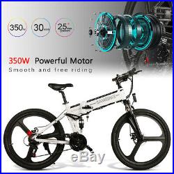 26IN Folding Electric Bike 48V 350W Motor Electric Bicycle Mountain E-Bike J1H7