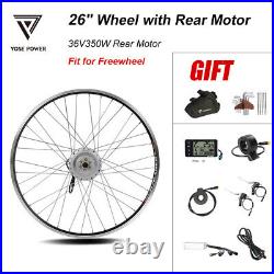 26 36V350W Ebike Conversion Kit Electric Bicycle Rear Hub Motor Fit Freewheel