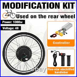 26 48V 1000W Electric Bicycle Motor Conversion Kit Rear Wheel Bike Cycling Hub