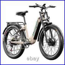 26 Dual Motor Electric Mountain Bike 48V 17.5Ah Fat Tire All-Terrain E-Bike UK