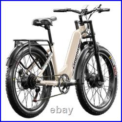 26 Dual Motor Electric Mountain Bike 48V 17.5Ah Fat Tire All-Terrain E-Bike UK