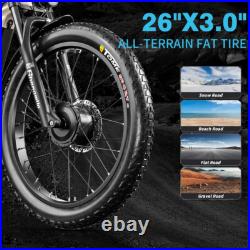 26 Dual Motor Electric Mountain Bike 48V 17.5Ah Fat Tire All-Terrain E-Bike UK