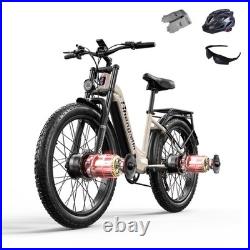 26 Dual Motor Electric Mountain Bike 48V 17.5Ah Fat Tire E-Bike Off-Road UK New 26 Dual Motor Electric Mountain Bike 48V 17.5Ah Fat Tire E-Bike Off-Road UK New