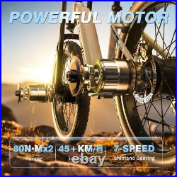 26 Dual Motor Electric Mountain Bike 48V 17.5Ah Fat Tire E-Bike Off-Road UK New 26 Dual Motor Electric Mountain Bike 48V 17.5Ah Fat Tire E-Bike Off-Road UK New