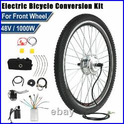 26'' E-Bike Hub Motor Kit Front Wheel 48V 1000W Electric Bicycle Conversion Kit