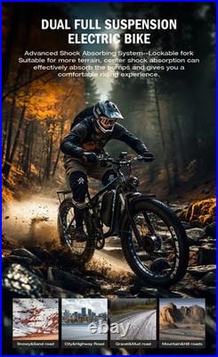 26 Electric Bike for Adults 52V 23Ah Battery Dual Motor E-Bike Mountain Bicycle