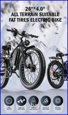 26 Electric Bike for Adults 52V 23Ah Battery Dual Motor E-Bike Mountain Bicycle