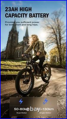 26 Electric Bike for Adults 52V 23Ah Battery Dual Motor E-Bike Mountain Bicycle