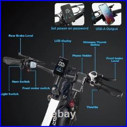 26 Electric Bike for Adults 52V 23Ah Battery Dual Motor E-Bike Mountain Bicycle