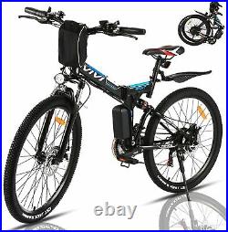 26'' Electric Bikes Mountain Bike Folding Ebike 250W E-Citybike Bicycle Commuter