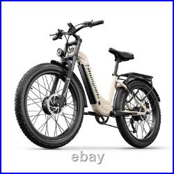 26 Electric Mountain Bike Dual Motor 48V Fat Tire E-Bike Oil Brakes New Brand