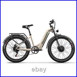 26 Electric Mountain Bike Dual Motor 48V Fat Tire E-Bike Oil Brakes New Brand