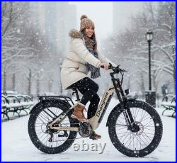 26 Fat Tire E-Bike Dual Motor Electric Trekking Bike 48V 17.5Ah Off-Road MTB UK
