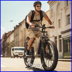 26 Fat Tire E-Bike Dual Motor Electric Trekking Bike 48V 17.5Ah Off-Road MTB UK