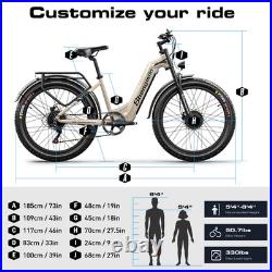 26 Fat Tire E-Bike Dual Motor Electric Trekking Bike 48V 17.5Ah Off-Road MTB UK