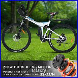 26 Folding Electric Bikes Mountain Bike 250W Ebike E-Citybike Bicycle 21 Speed