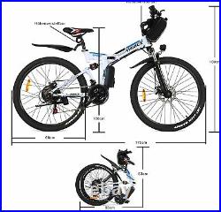 26 Folding Electric Bikes Mountain Bike 250W Ebike E-Citybike Bicycle 21 Speed